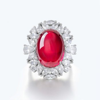 Hot selling ruby ??ring 925 silver red corundum pigeon blood red luxurious atmospheric female ring