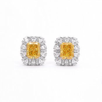 Hot selling earrings S925 sterling silver luxury vivid yellow stud earrings