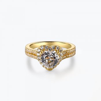 The latest design 925 sterling silver luxury atmosphere vivid yellow inlaid 3.9g love high carbon diamond ring