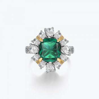 Hot sale dream love ring S925 silver 4.5g emerald female ring