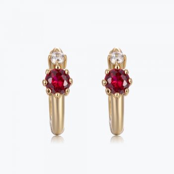 925 silver synthetic zircon earrings inlaid with pigeon blood red and white diamonds exquisite earrings