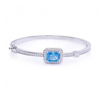 High Quality Luxury 925 Sterling Silver Fancy Vivid blue High Carbon Diamond Bracelet