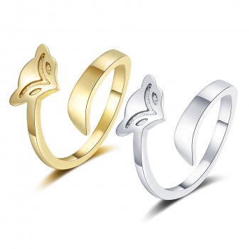 Simple and fashionable fox ring, feminine and personalized design, open index finger ring