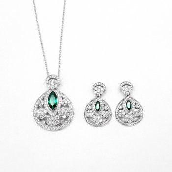 Hot Sale Luxury Emerald Set S925 Sterling Silver