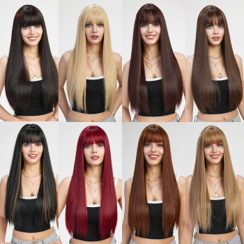 Long Straight StylishbHairstyles for Women Fluffy Natural wig