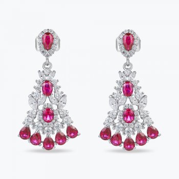 S925 silver needle popular imitation jewelry accessories ruby ??earrings for women