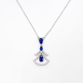 New S925 silver long skirt necklace high carbon diamond high-end personality female necklace