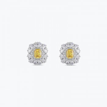 Light luxury new fashion 925 silver plant flower bright yellow earrings micro inlaid zircon earrings