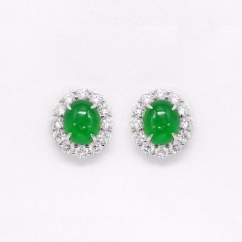 925 silver inlaid ice green chalcedony earrings agate atmospheric ladies fashionable jade earrings