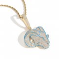 Goat pendant full of diamond hip-hop jewelry micro-inlaid zircon personality trend brand animal necklace hip-hop accessories