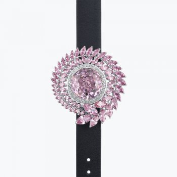 High-end jewelry design luxurious pink zircon bracelet watch strap S925