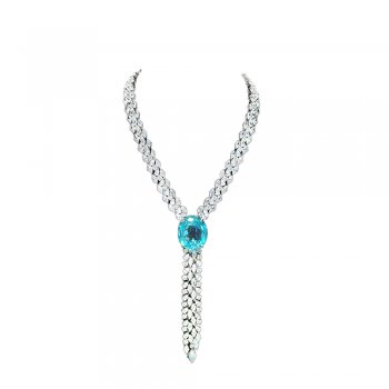 High-end luxury S925 pendant Paraiba color tassel high-end atmospheric necklace