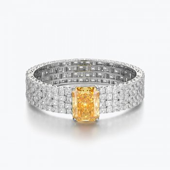 High-end bracelet S925 silver synthetic zircon bracelet fashionable vivid yellow bracelet