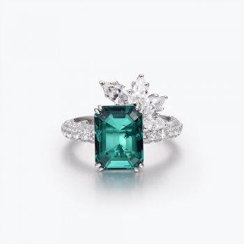 New imitation emerald crystal tourmaline lady style ring female temperament ring