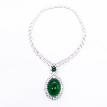 High quality S925 silver hot sale Muzo green emerald green retro style inlaid necklace