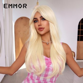 Platinum Blonde Long Curly Everyday Fashion Full Head Wig