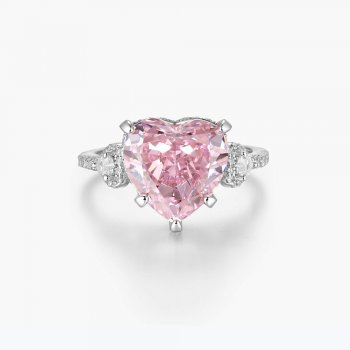 High quality classic European and American hot selling 7CT pink love zircon ring ice powder