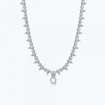 Hot Selling S925 Silver Synthetic Zircon Universal Chain Luxury White Multifunctional Necklace