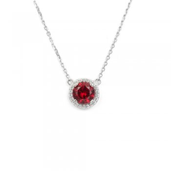 New S925 silver pigeon blood red female retro style necklace