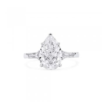 Hot Sale Ice Flower Cut 2 Carat 7x10mm Water Drop 925 Sterling Silver Platinum Electroplated Ring